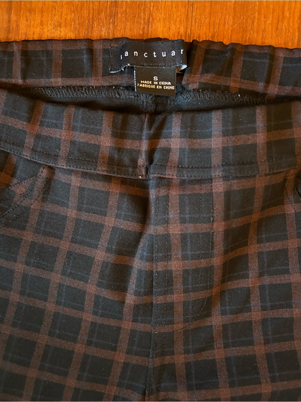 Sanctuary Brown and Black Plaid Trousers